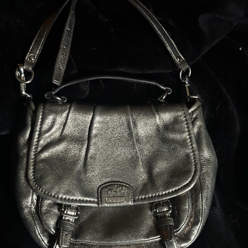 Coach Shimmering Silver Crossbody Bag